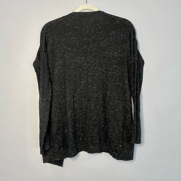 Open Front Cardigan Size Medium Black Silver Sparkle Business Party Fun Sparkle - Picture 6 of 7